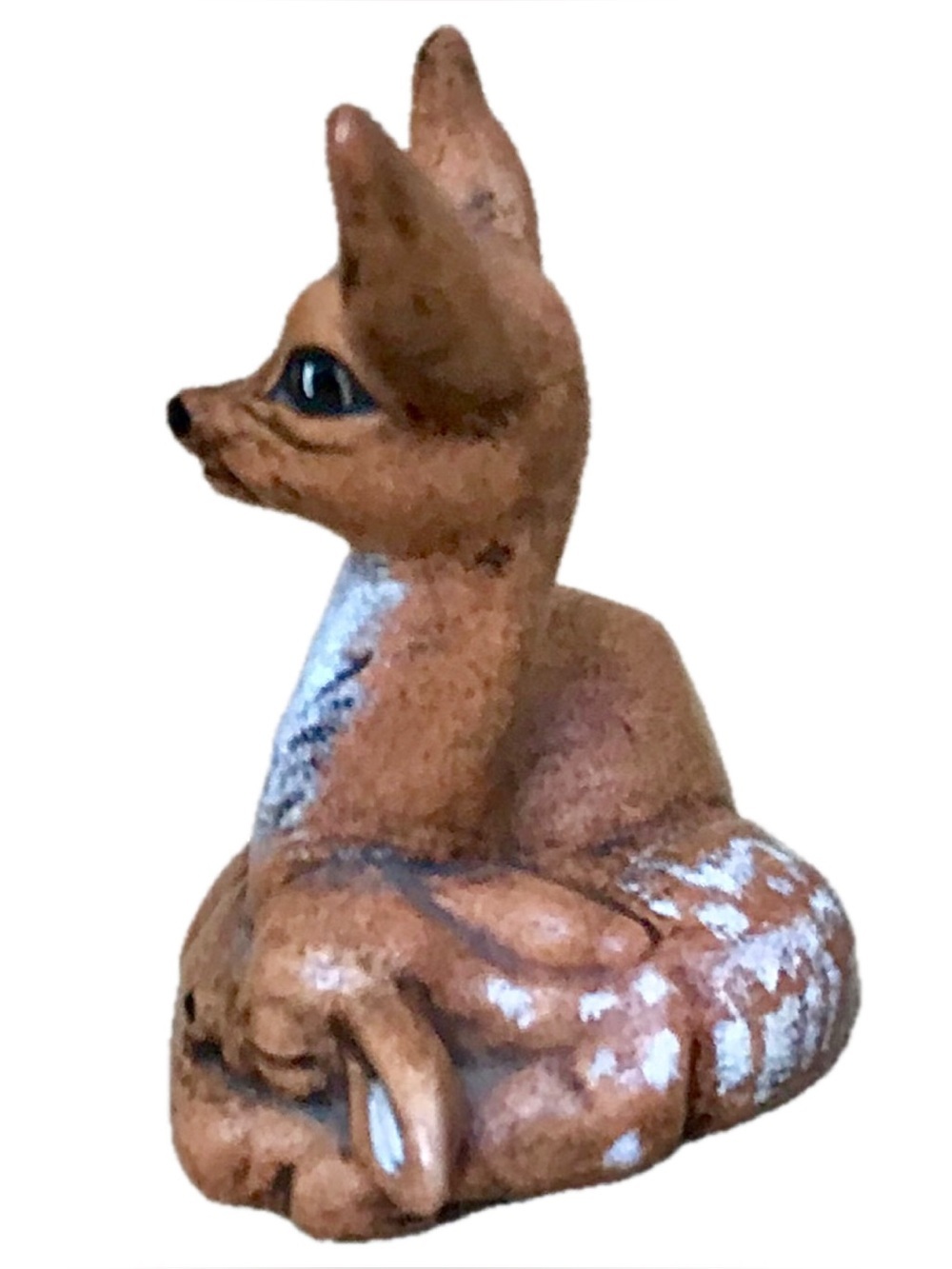 Vintage Handmade Ceramic Deer Figurine Doe & Fawn Cottagecore Woodland Rustic - Picture 2 of 7